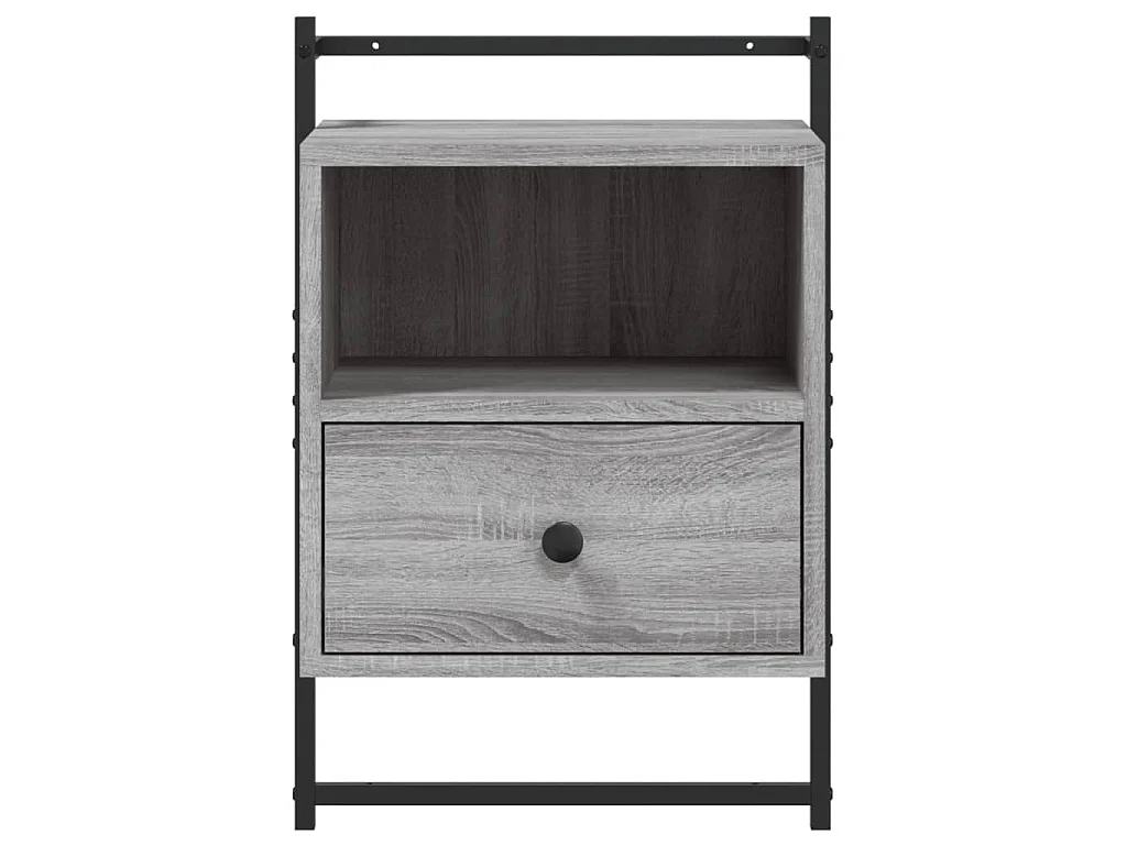 Table de chevet murale 2 pcs sonoma gris 40x30x61 cm