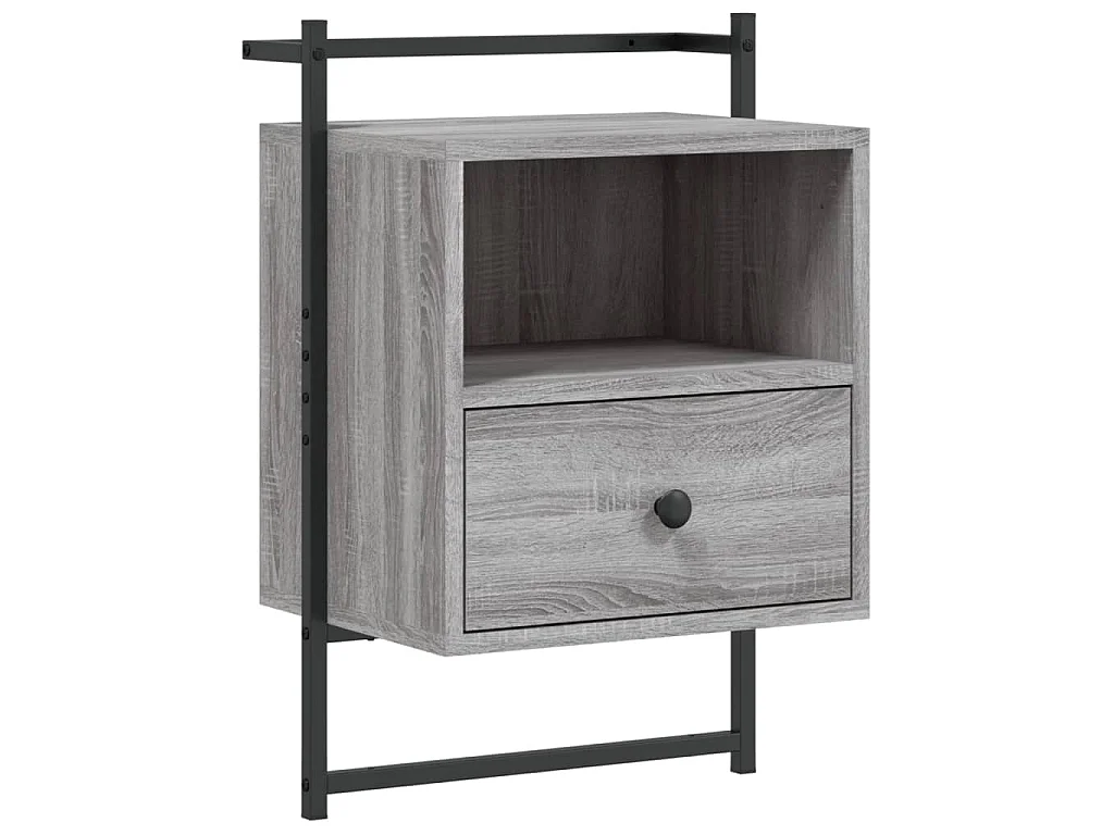 Nachtkastjes 2 st wandgemonteerd 40x30x61 cm hout grijs sonoma