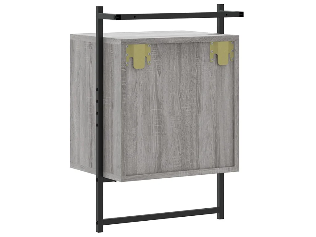 Nachtkastjes 2 st wandgemonteerd 40x30x61 cm hout grijs sonoma