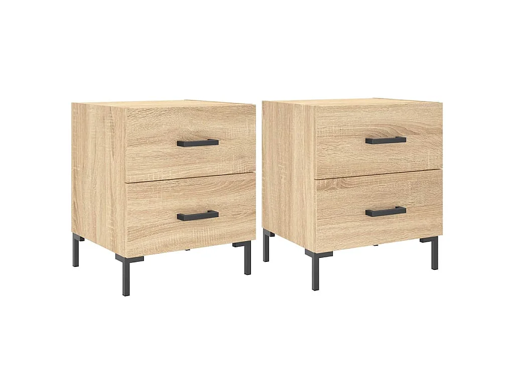 Nachttische 2 Stk. Sonoma-Eiche 40x35x47,5 cm Holzwerkstoff