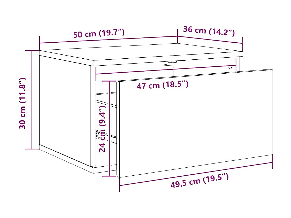 Tables de chevet murales avec lumières LED 2 pcs blanc