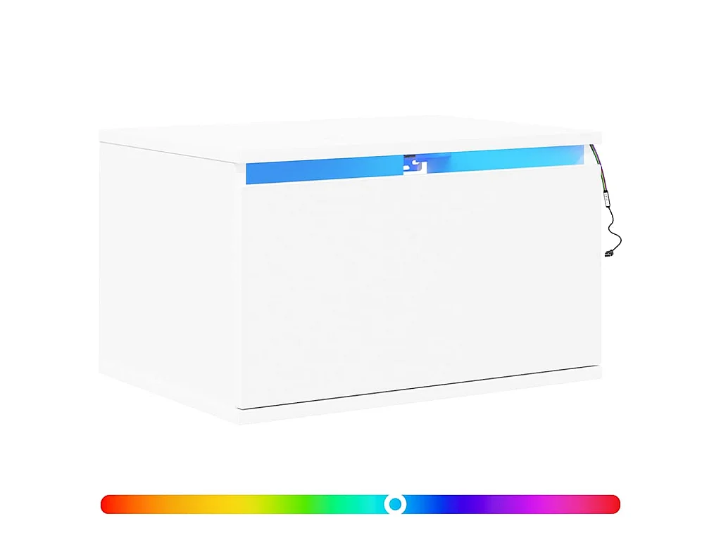 Nachtkastjes met LED's 2 st wandgemonteerd wit