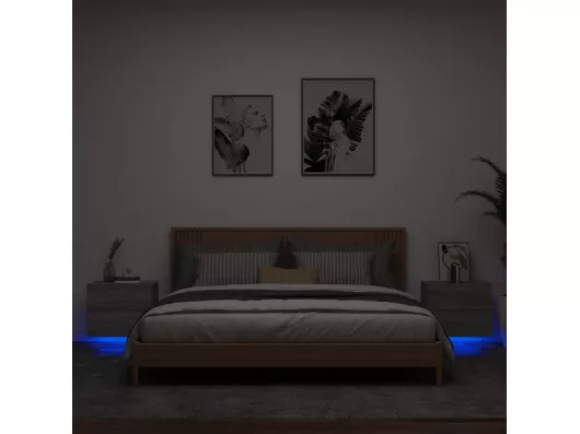 Kauf Unique Wand-Nachttische mit LED-Leuchten 2 Stk. Grau Sonoma