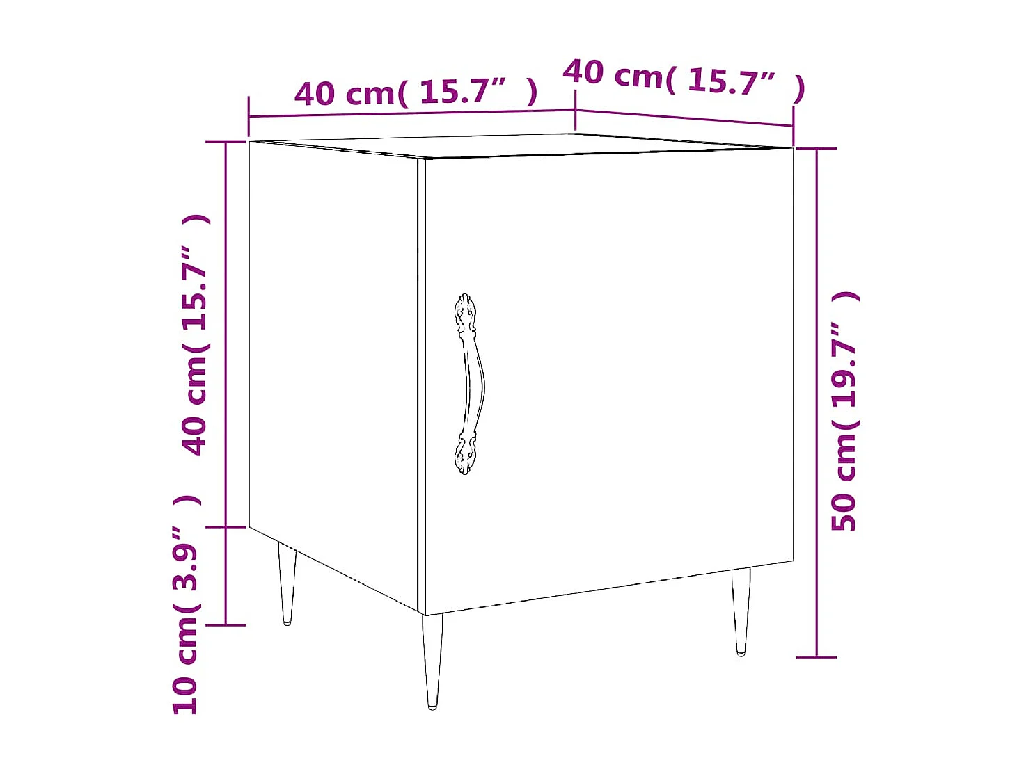 Tables de chevet 2 pcs chêne sonoma 40x40x50 cm bois ingénierie