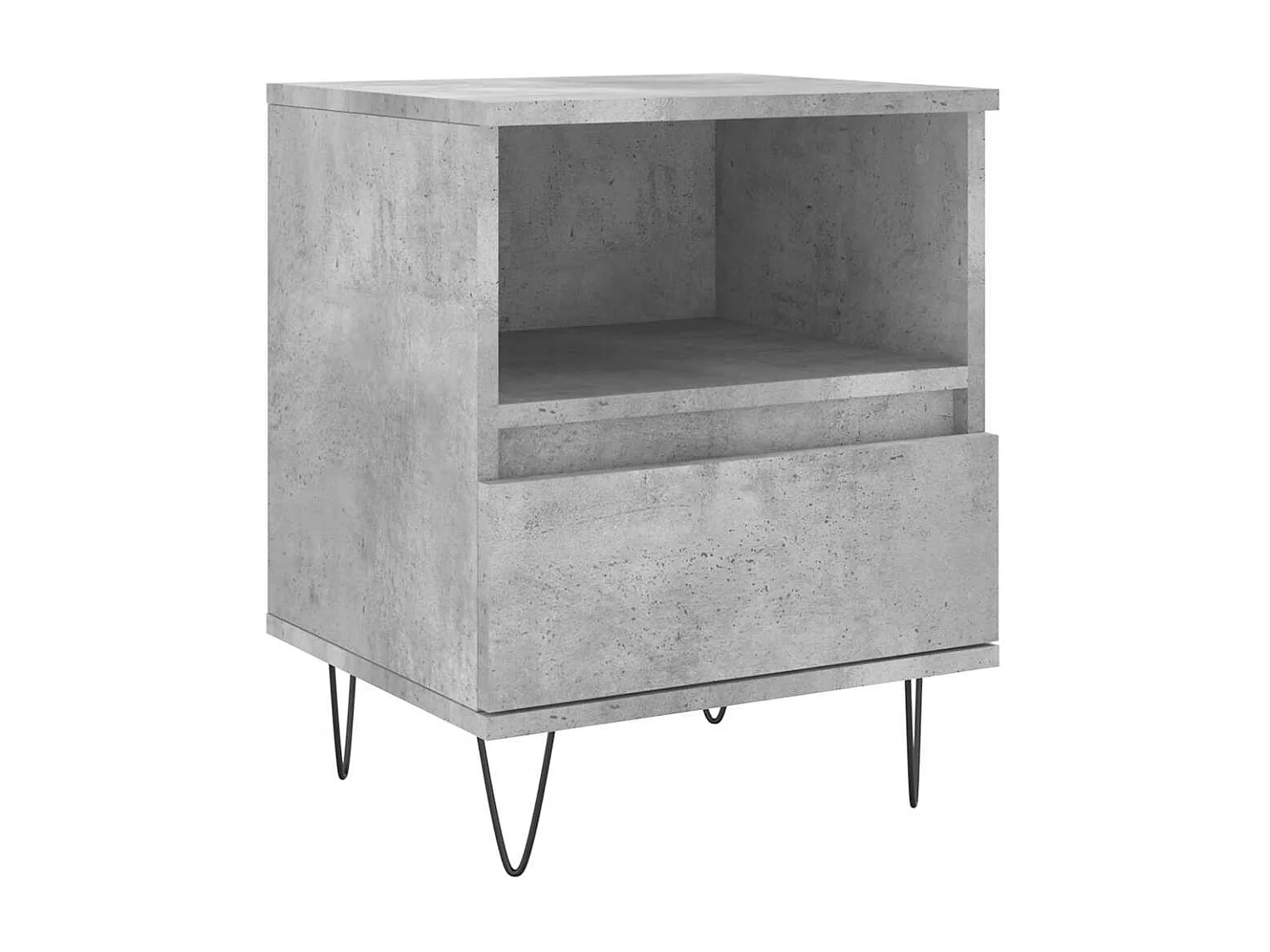 Table de chevet gris béton 40x35x50 cm bois d’ingénierie