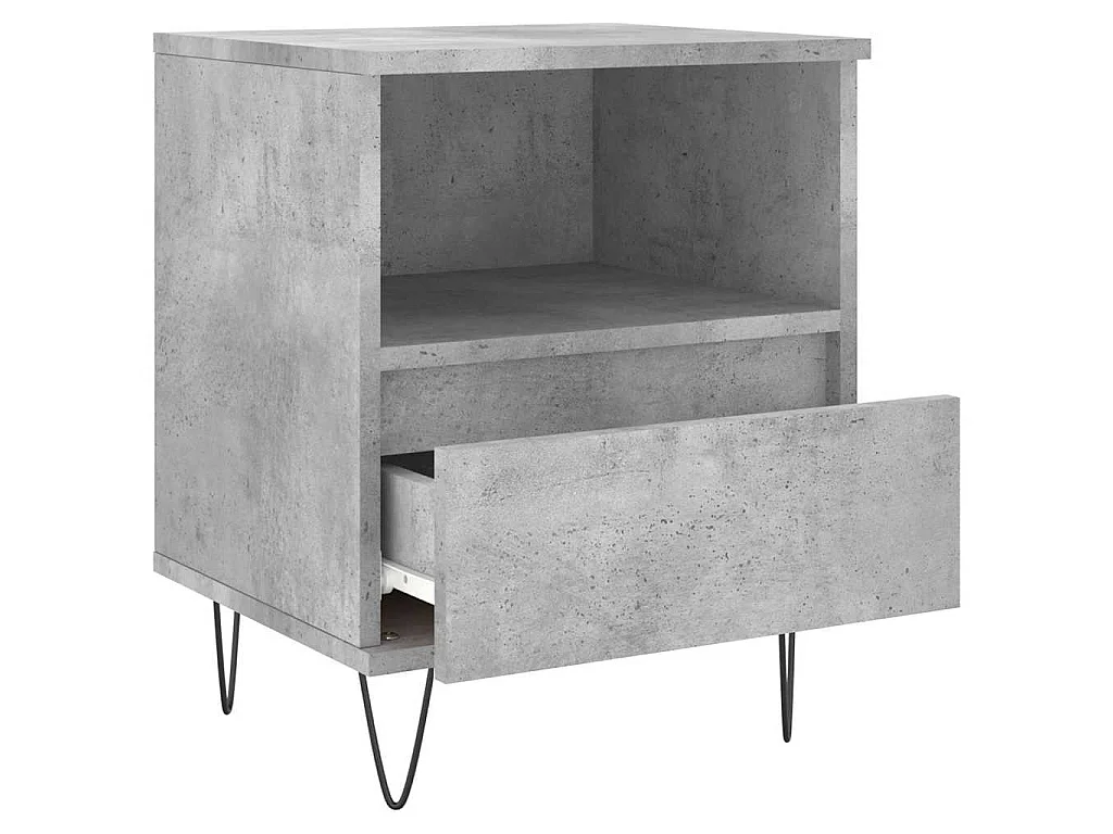 Table de chevet gris béton 40x35x50 cm bois d’ingénierie