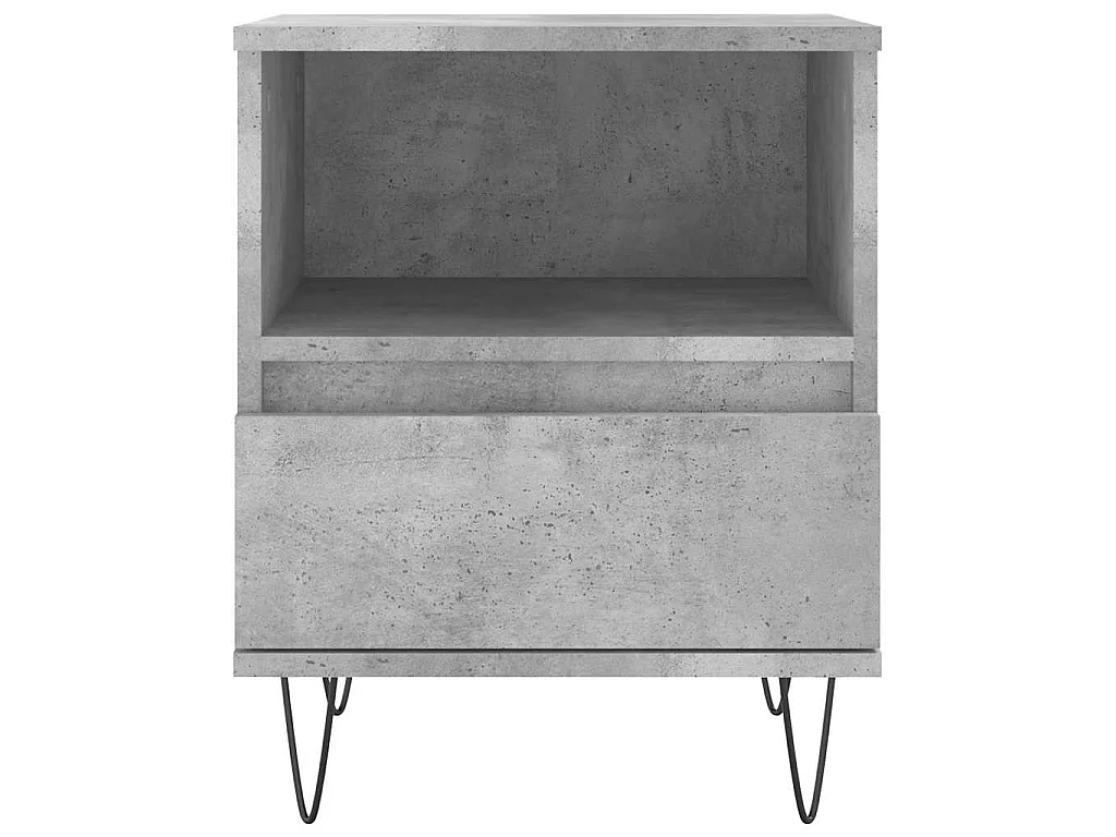 Table de chevet gris béton 40x35x50 cm bois d’ingénierie