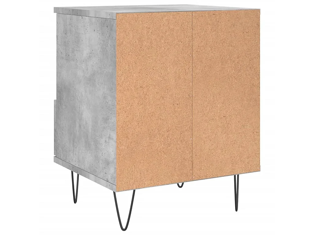 Table de chevet gris béton 40x35x50 cm bois d’ingénierie