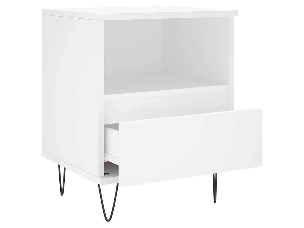 Table de chevet Blanc 40x35x50 cm Bois d’ingénierie