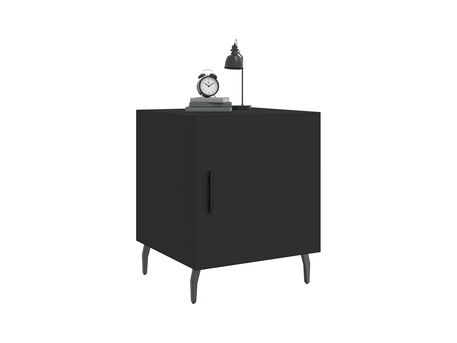 Table de chevet noir 40x40x50 cm bois d’ingénierie