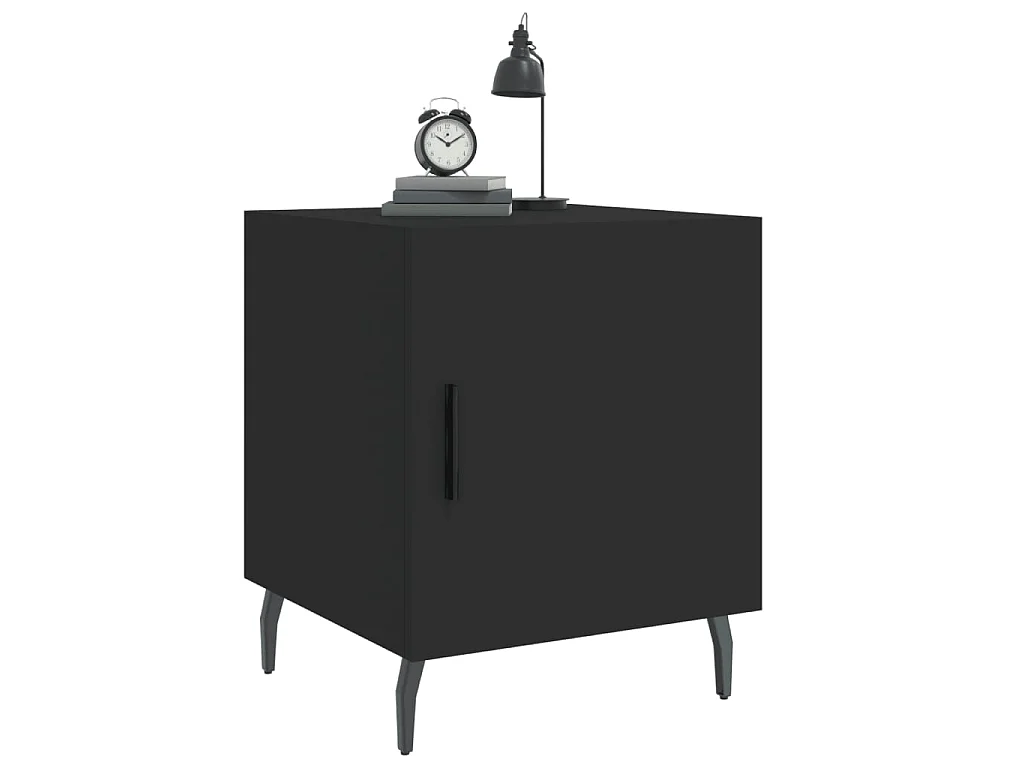 Table de chevet noir 40x40x50 cm bois d’ingénierie