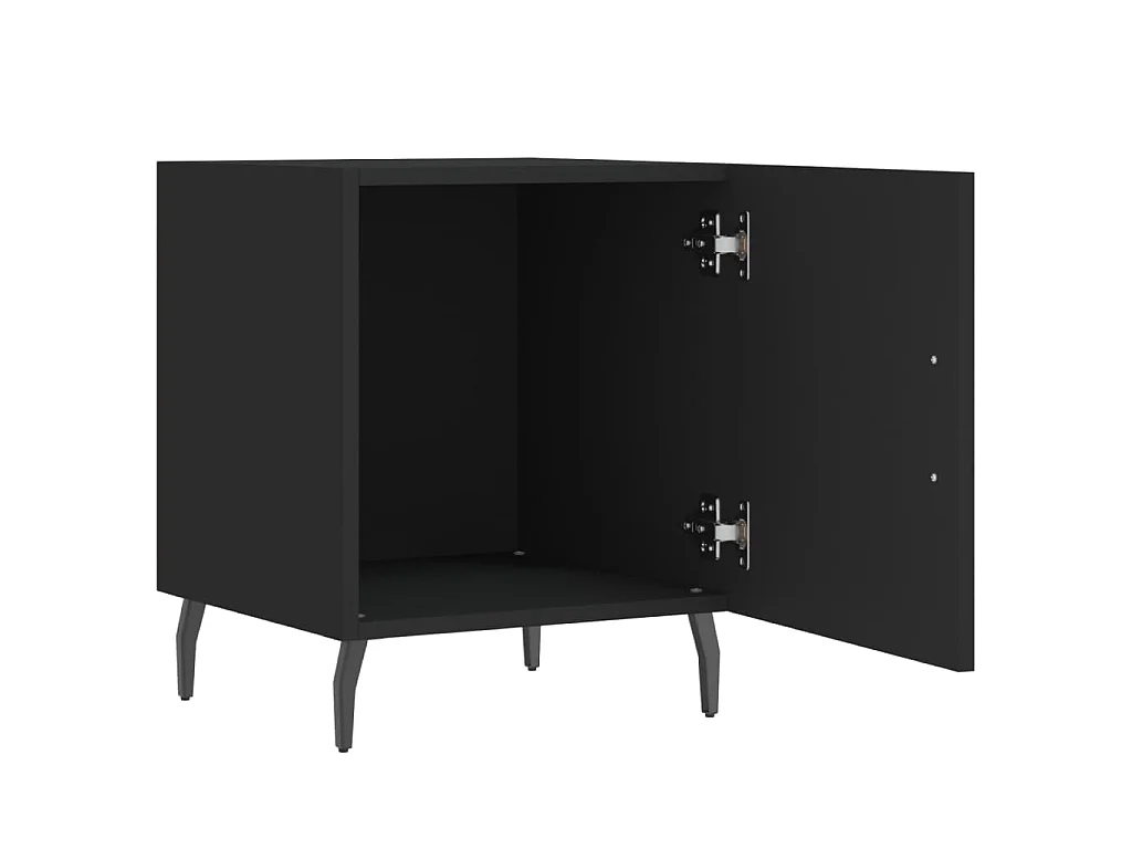 Table de chevet noir 40x40x50 cm bois d’ingénierie