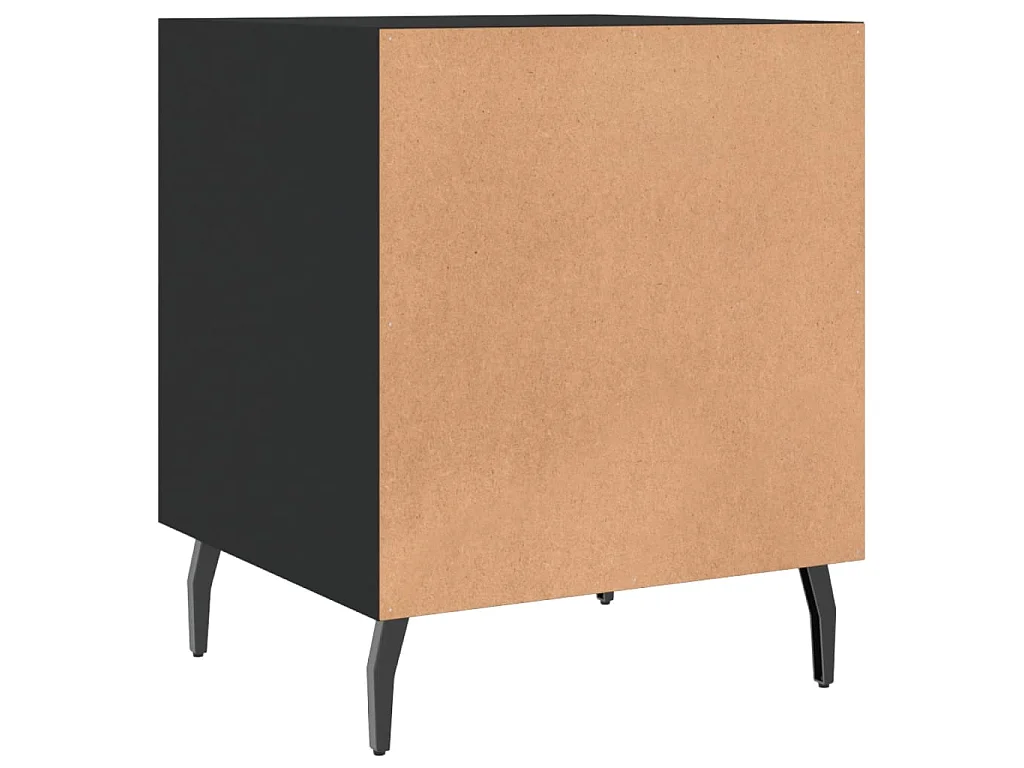 Table de chevet noir 40x40x50 cm bois d’ingénierie