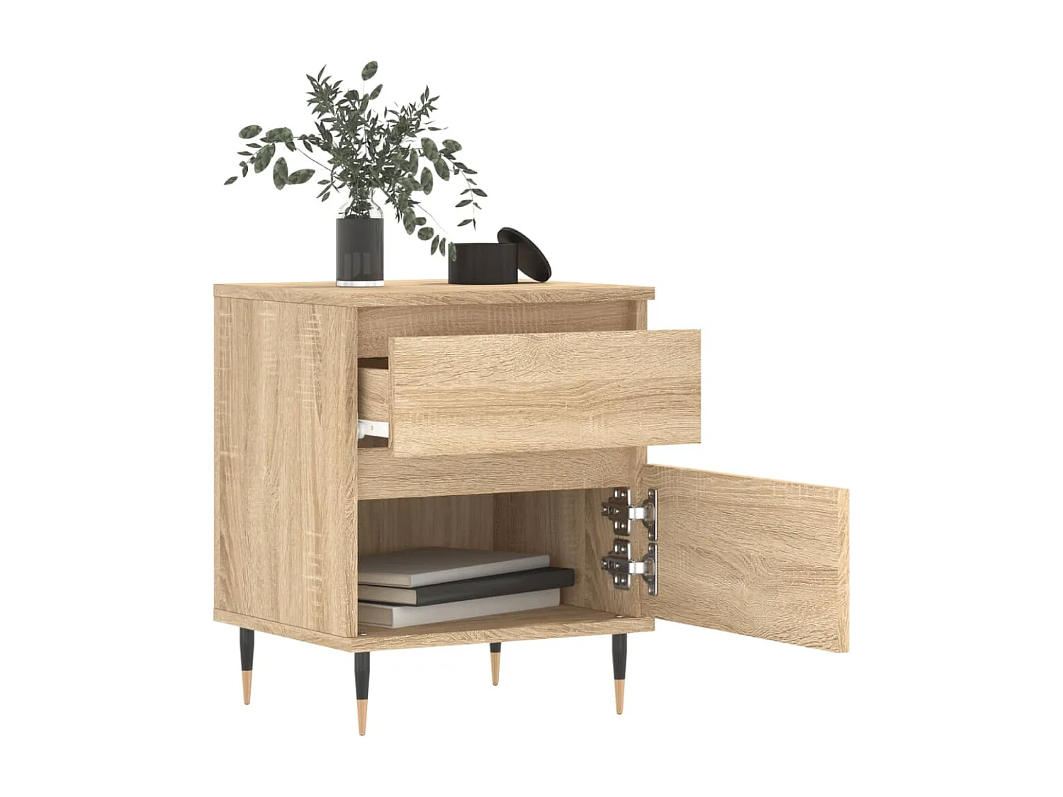 Comodino Rovere Sonoma 40x35x50 cm in Legno Multistrato