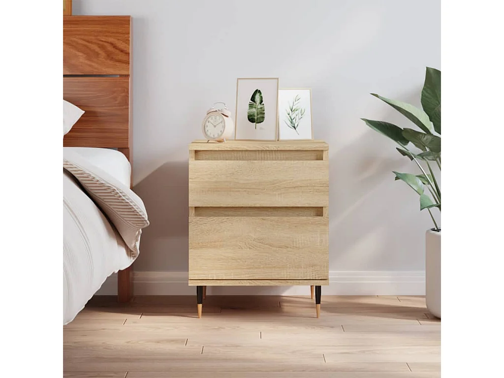 Table de chevet chêne sonoma 40x35x50 cm bois d’ingénierie