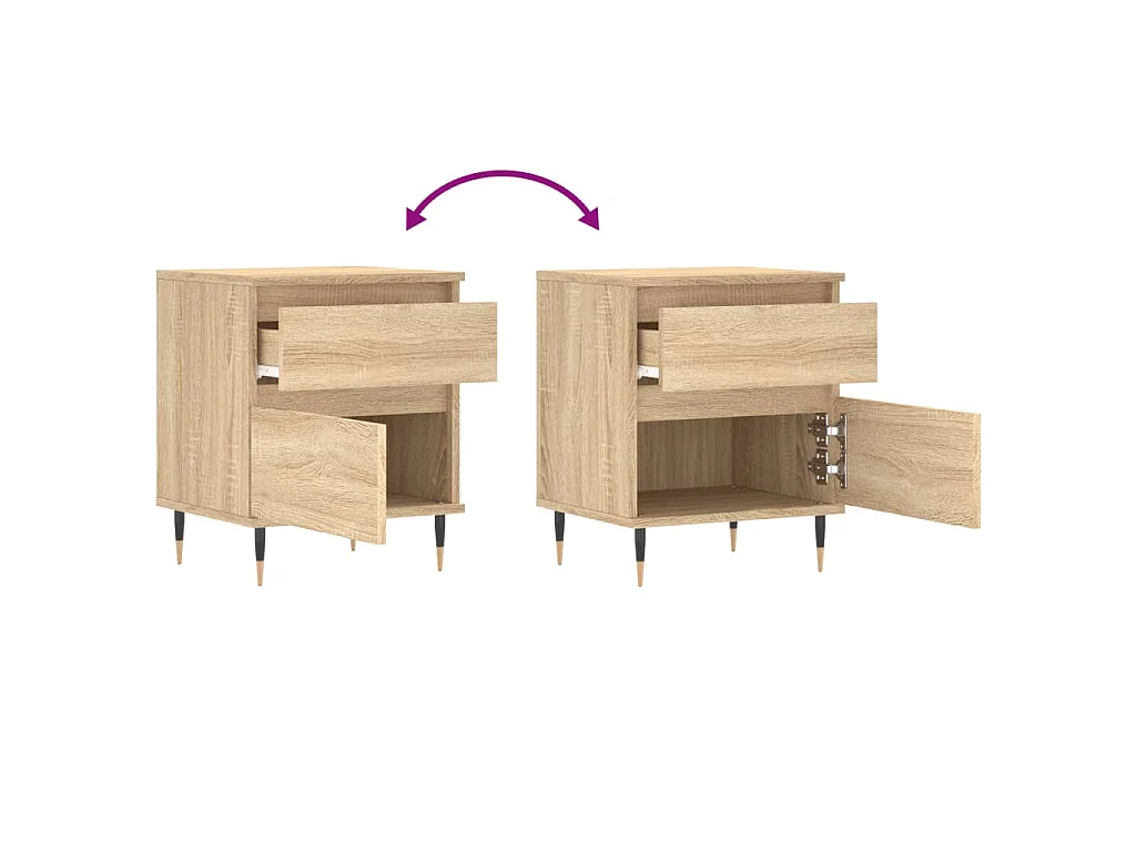 Table de chevet chêne sonoma 40x35x50 cm bois d’ingénierie