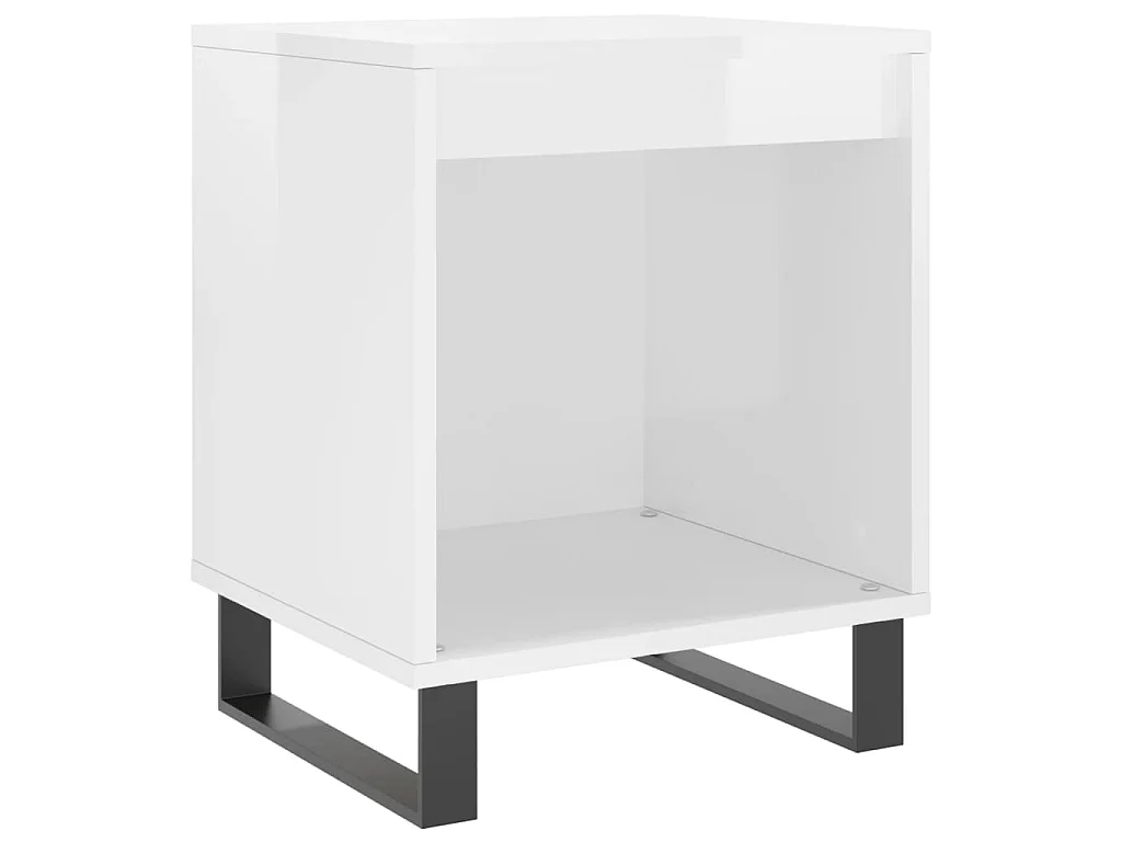 Tables de chevet 2 pcs blanc brillant 40x35x50 cm