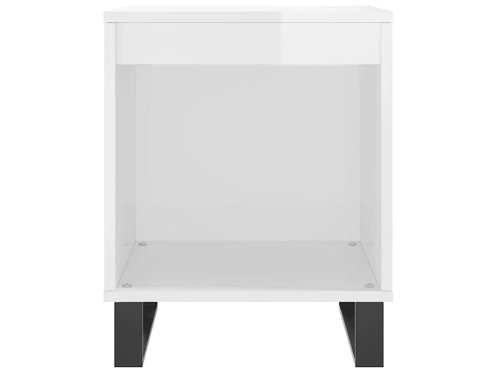 Tables de chevet 2 pcs blanc brillant 40x35x50 cm