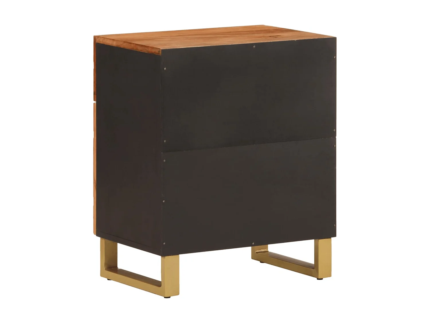 Table de chevet marron et noir 50x33x60 cm bois manguier solide