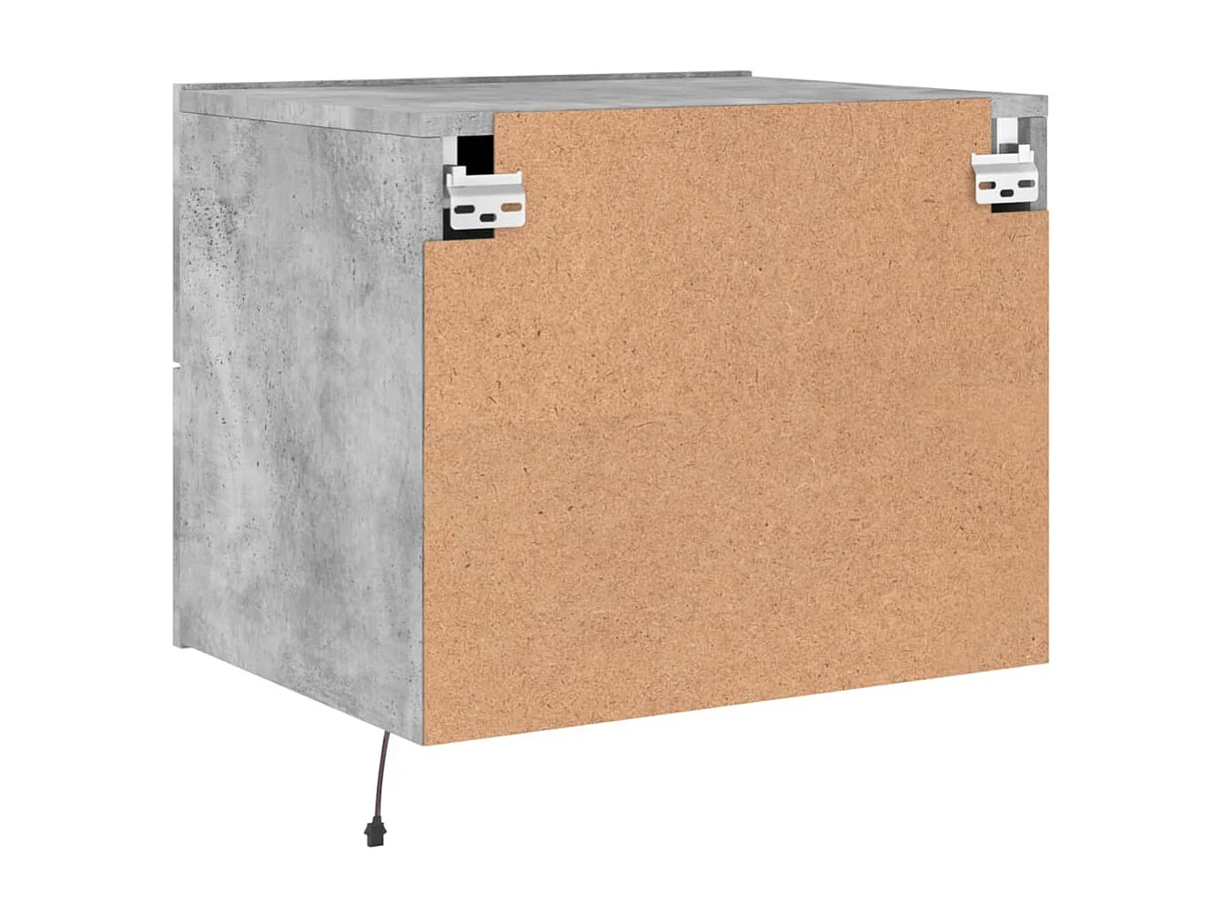 Tables de chevet murales avec lumières LED 2 pcs gris béton