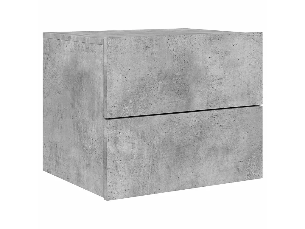 Tables de chevet murales avec lumières LED 2 pcs gris béton