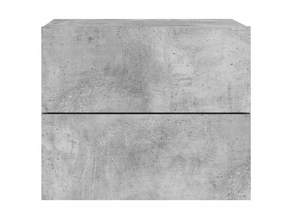 Tables de chevet murales avec lumières LED 2 pcs gris béton