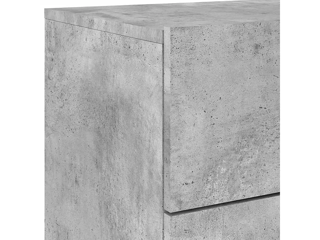 Tables de chevet murales avec lumières LED 2 pcs gris béton