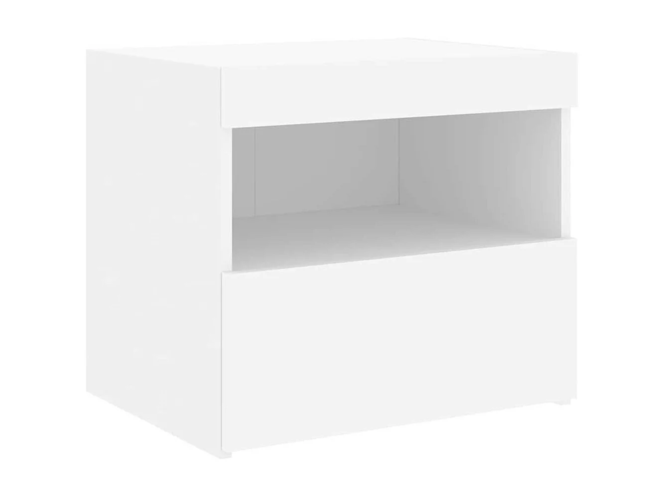 Comodini con Luci LED 2pz Bianchi 50x40x45 cm