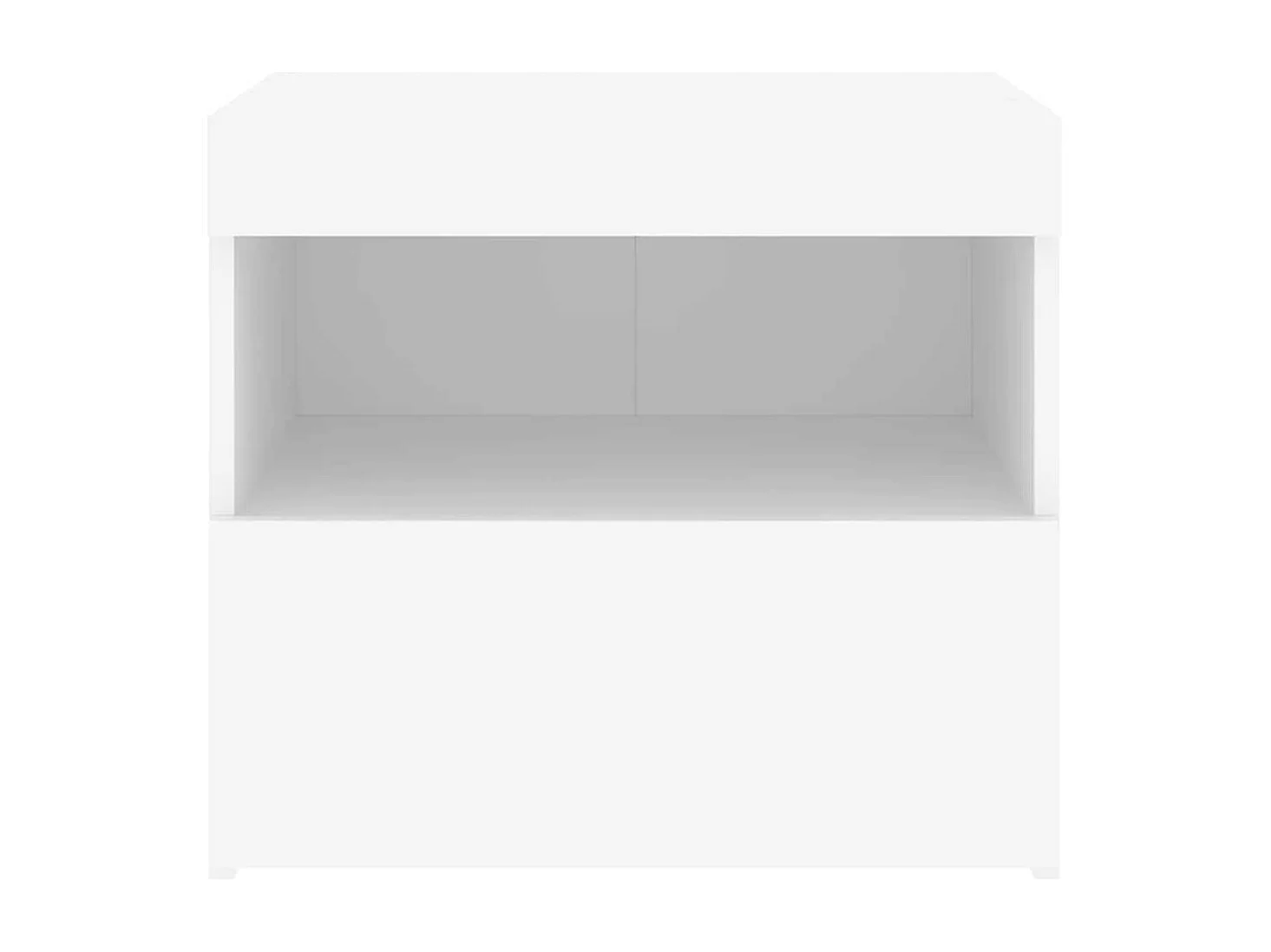 Tables de chevet avec lumières LED 2 pcs blanc 50x40x45 cm