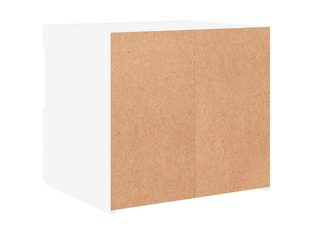 Tables de chevet avec lumières LED 2 pcs blanc 50x40x45 cm