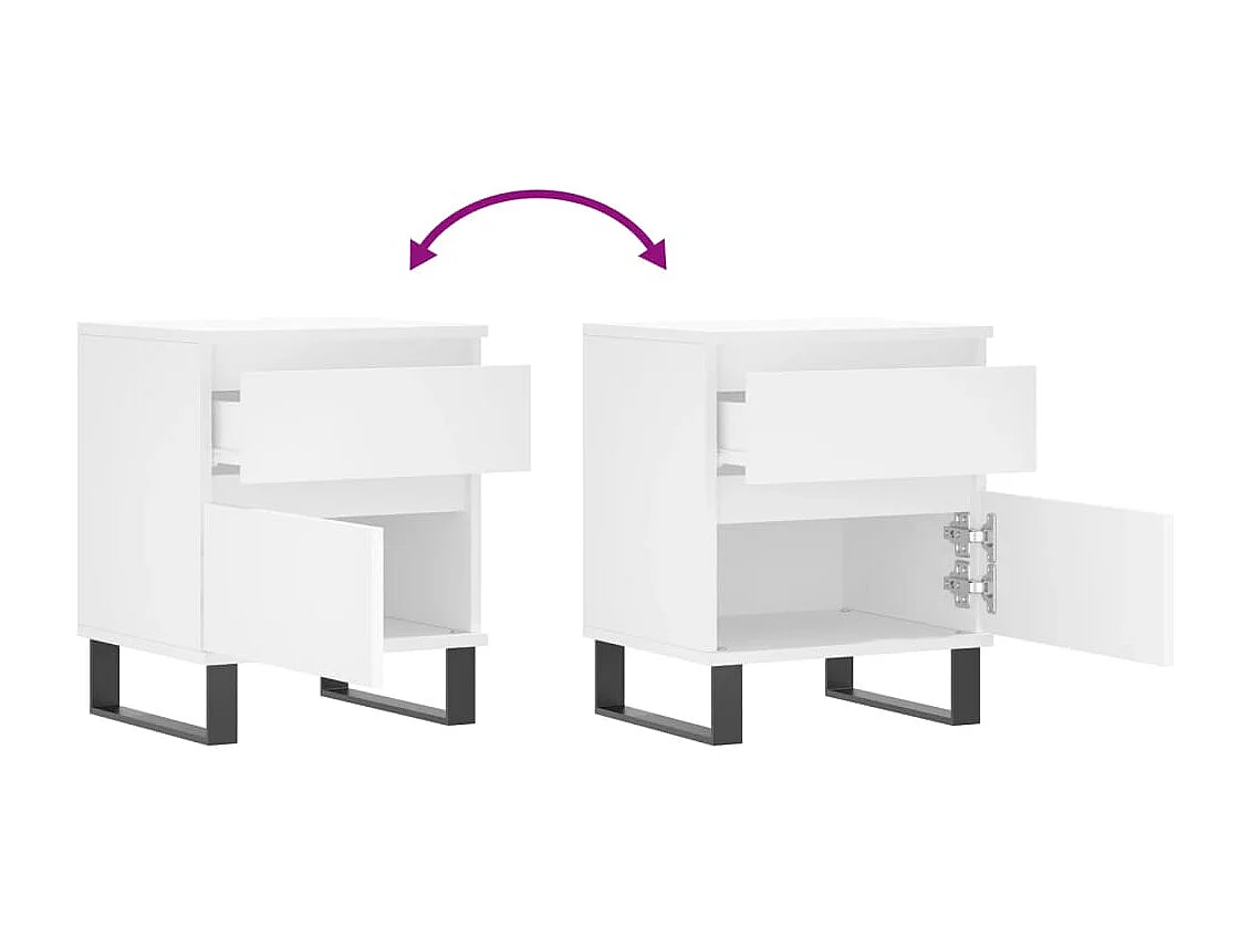 Tables de chevet 2 pcs blanc 40x35x50 cm bois d’ingénierie
