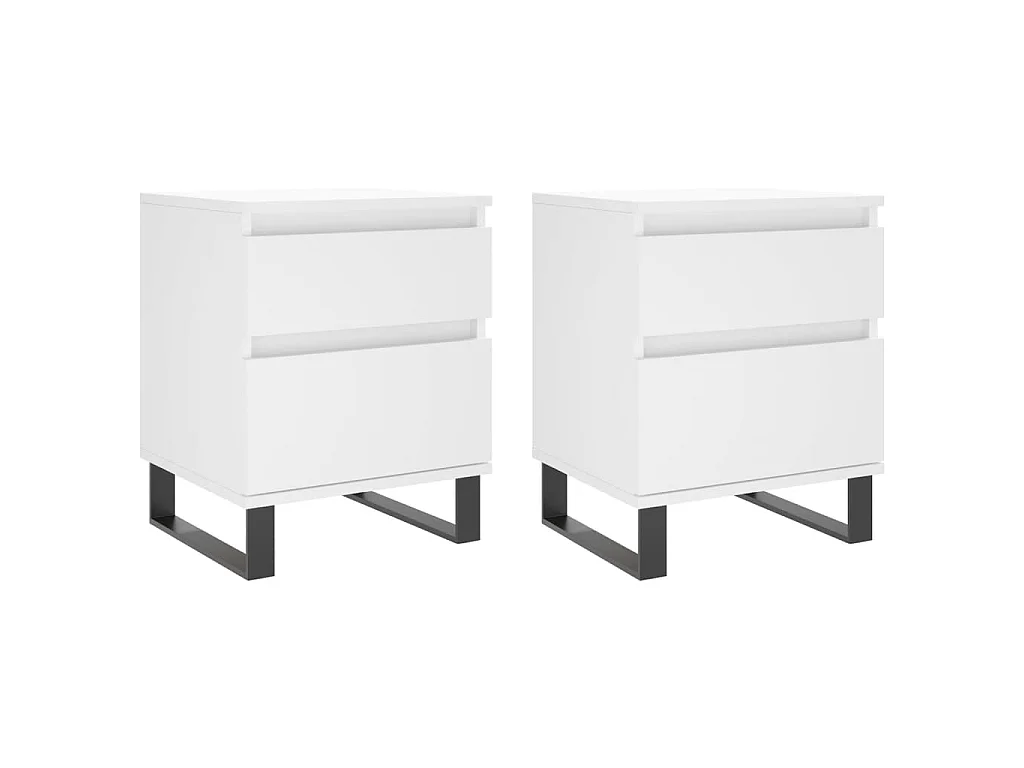 Mesas de cabeceira 2pcs 40x35x50 cm derivados de madeira branco