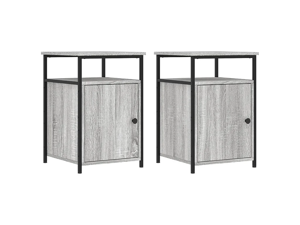 Tables de chevet 2 pcs sonoma gris 40x42x60cm bois d'ingénierie