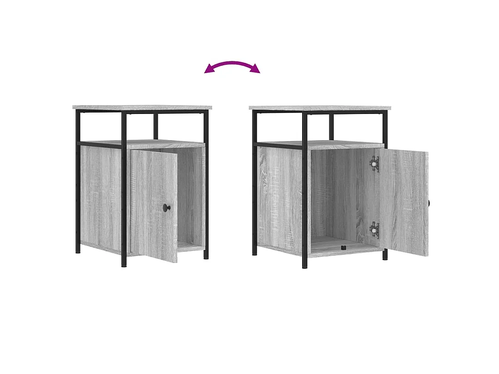 Tables de chevet 2 pcs sonoma gris 40x42x60cm bois d'ingénierie