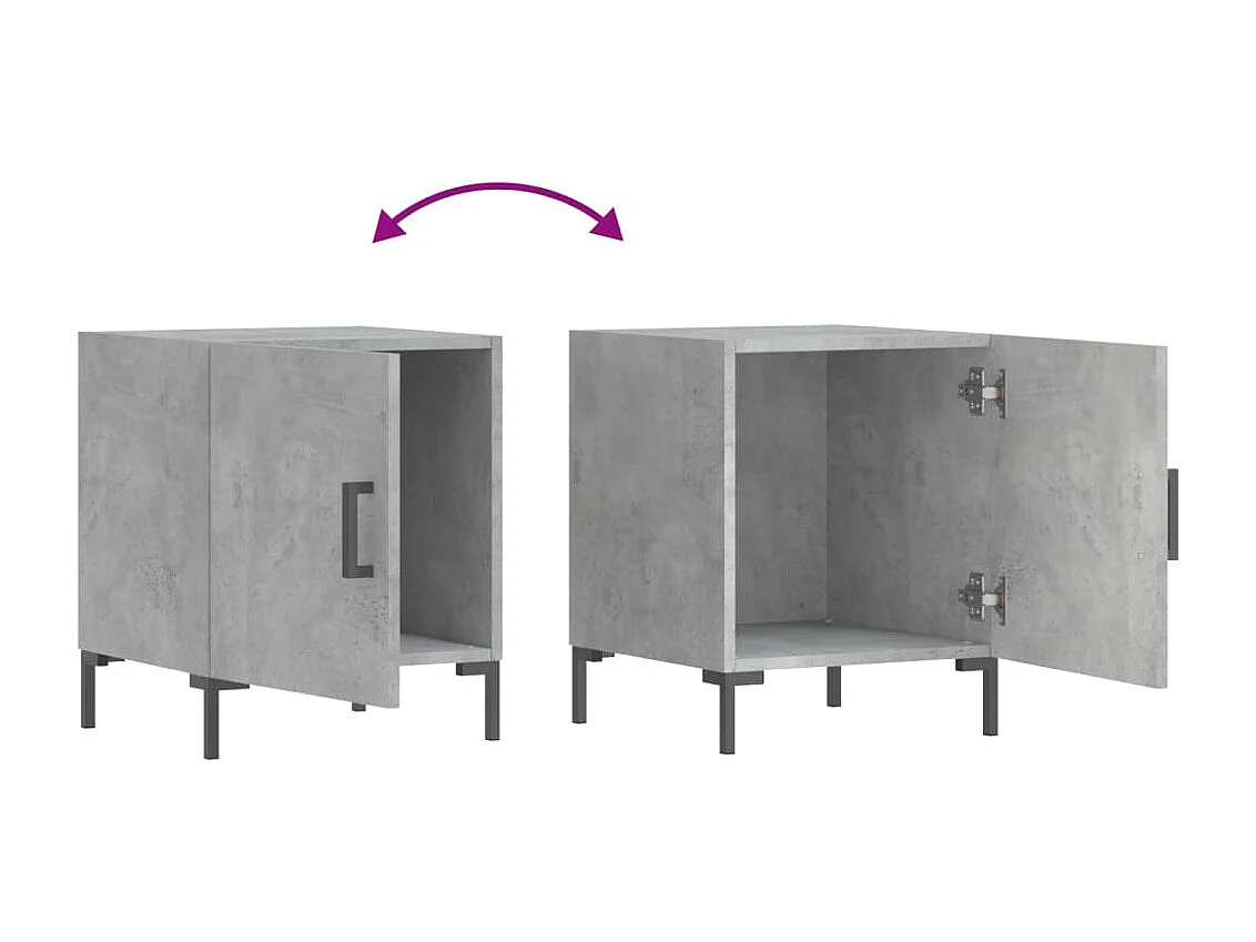 Table de chevet gris béton 40x40x50 cm bois d’ingénierie