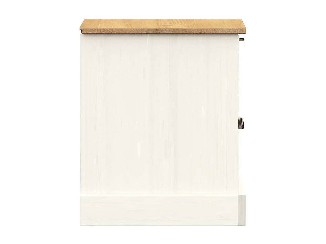 Comodino VIGO Bianco 42x35x42 cm in Legno Massello di Pino