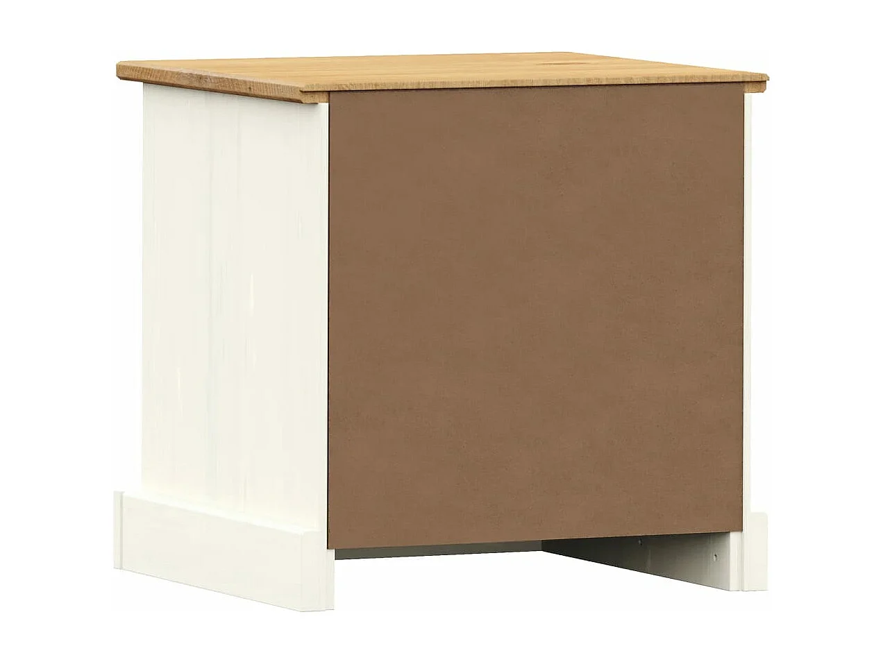 Comodino VIGO Bianco 42x35x42 cm in Legno Massello di Pino