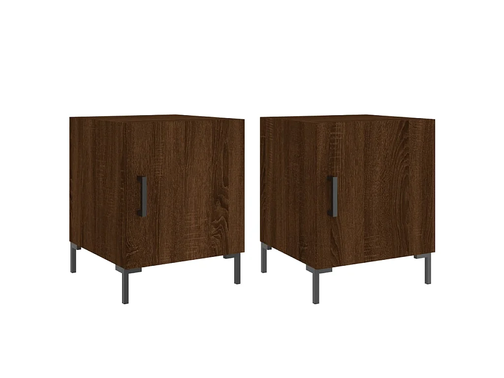 Tables de chevet 2pcs chêne marron 40x40x50cm bois d'ingénierie