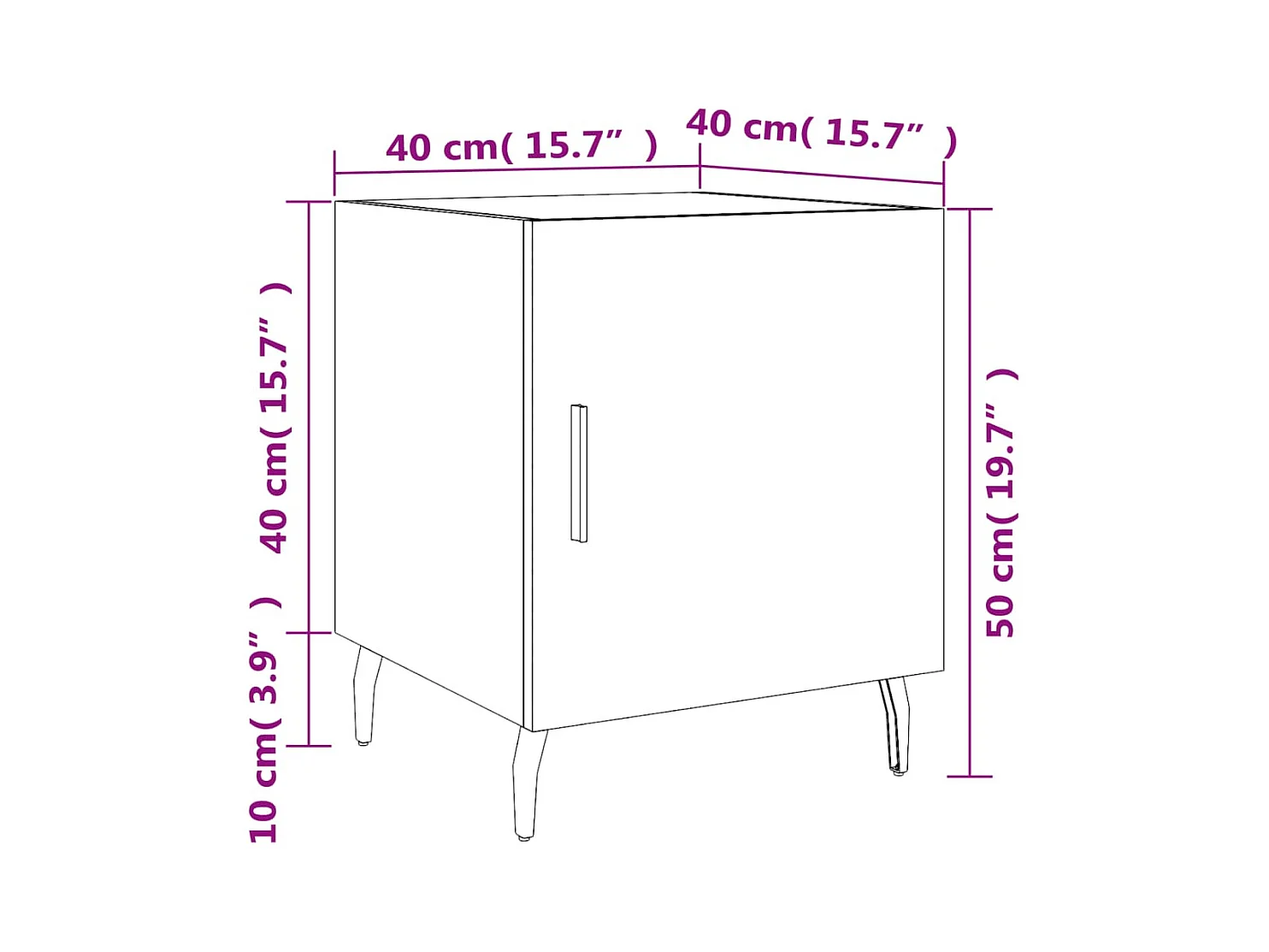 Nachtkastjes 2 st 40x40x50 cm bewerkt hout sonoma eikenkleurig