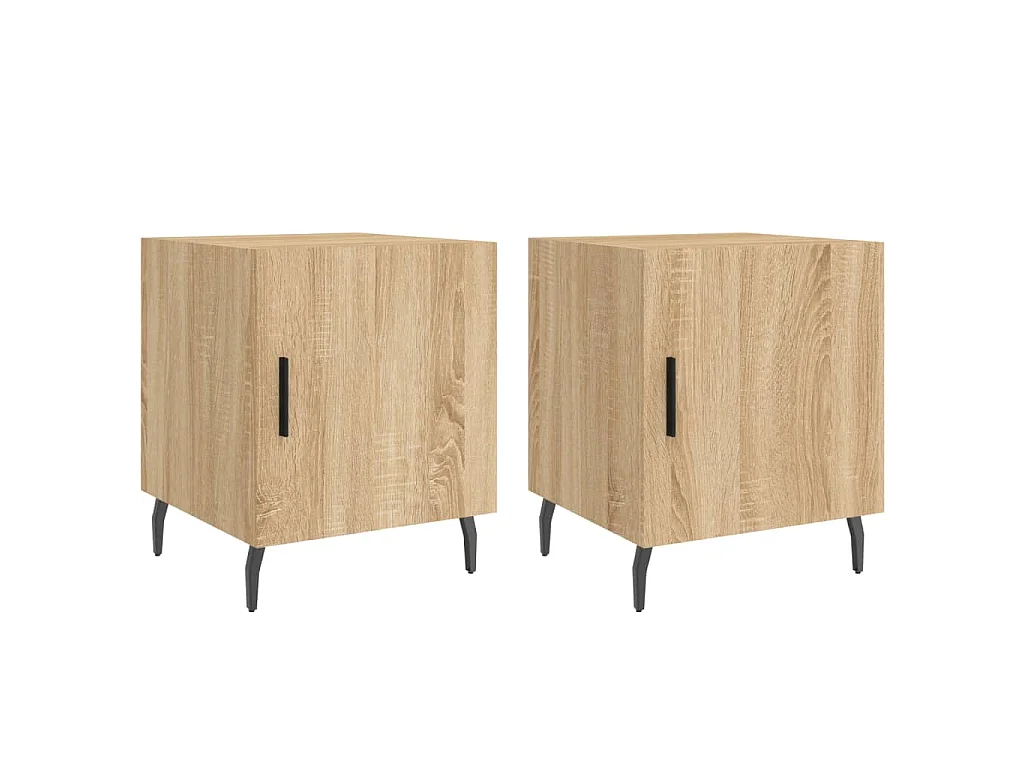 Nachtkastjes 2 st 40x40x50 cm bewerkt hout sonoma eikenkleurig