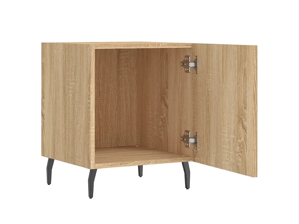 Nachtkastjes 2 st 40x40x50 cm bewerkt hout sonoma eikenkleurig