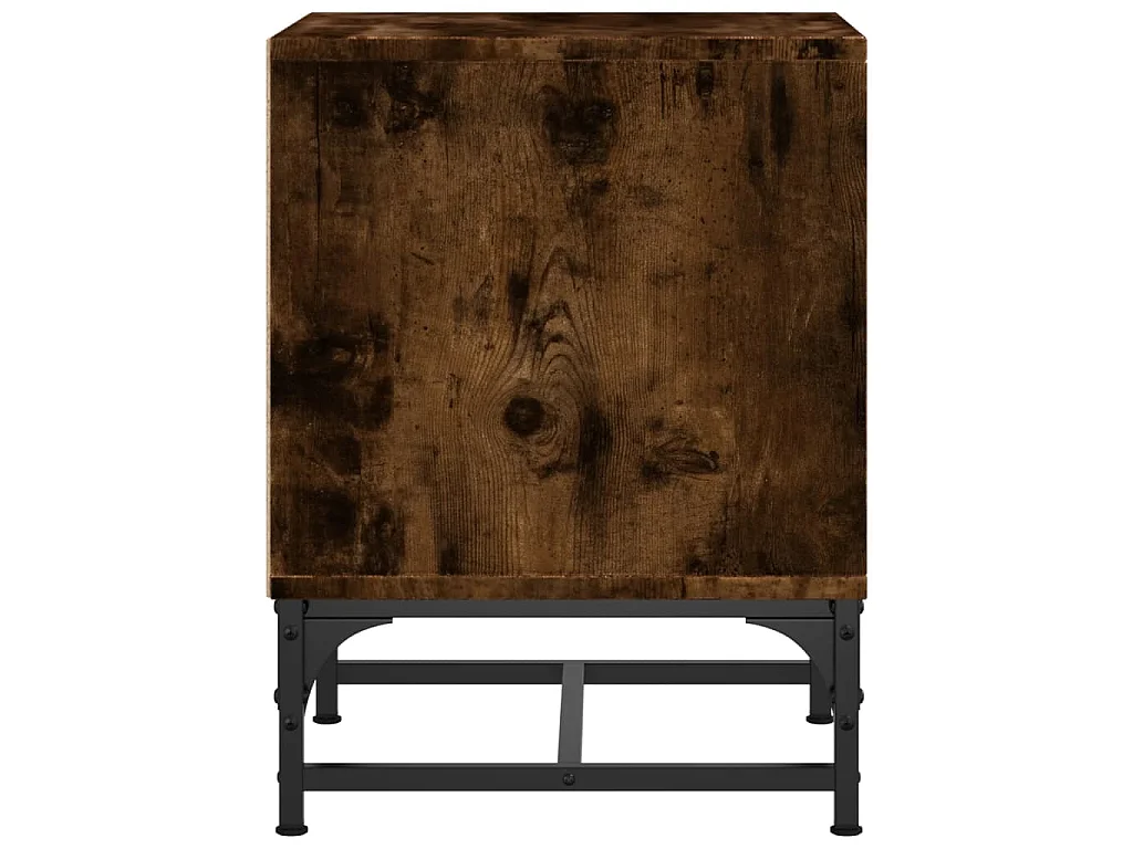 Tables de chevet et portes vitrées 2 pcs chêne fumé 35x37x50 cm