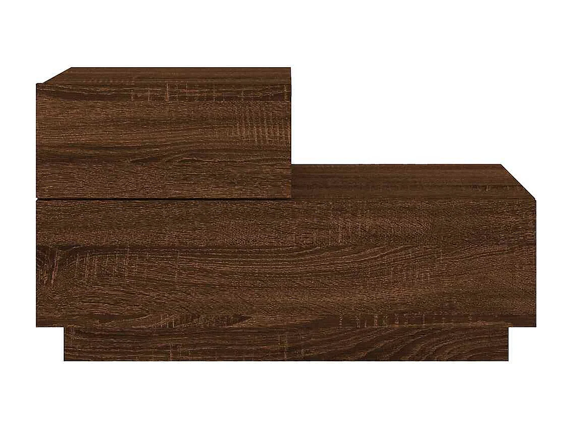 Table de chevet avec lumières LED chêne marron 70x36x40,5 cm
