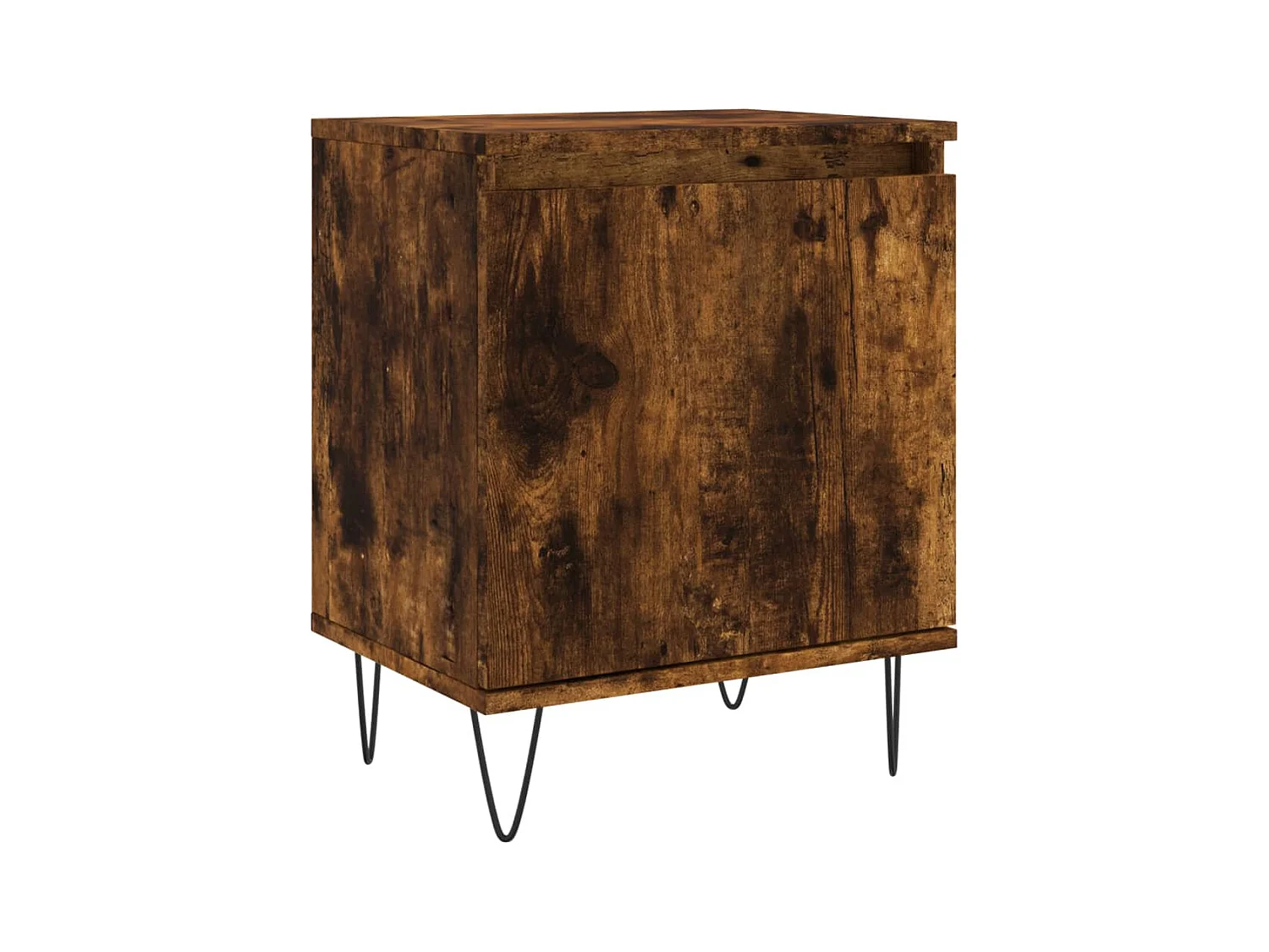 Nachtkastje 40x30x50 cm bewerkt hout gerookt eikenkleurig