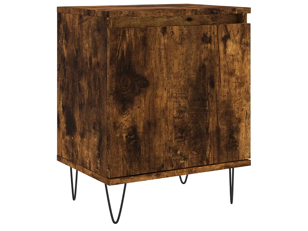 Table de chevet chêne fumé 40x30x50 cm bois d'ingénierie