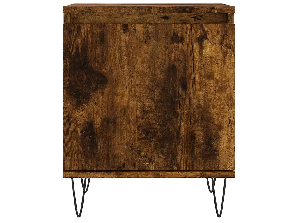 Table de chevet chêne fumé 40x30x50 cm bois d'ingénierie