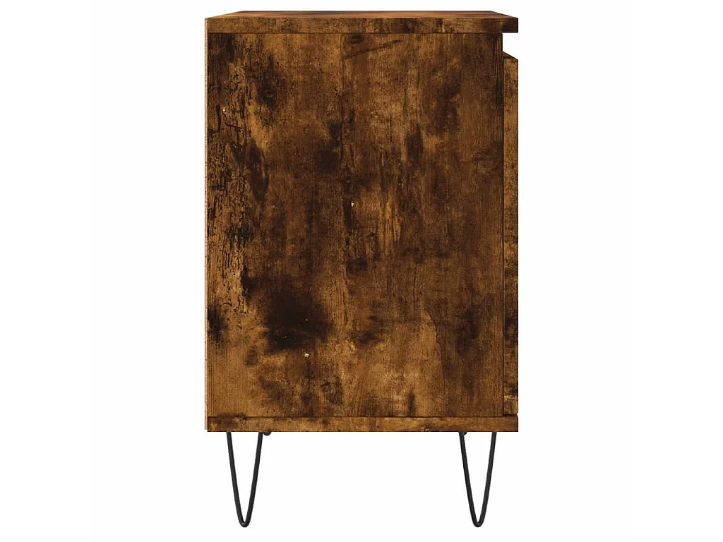 Table de chevet chêne fumé 40x30x50 cm bois d'ingénierie