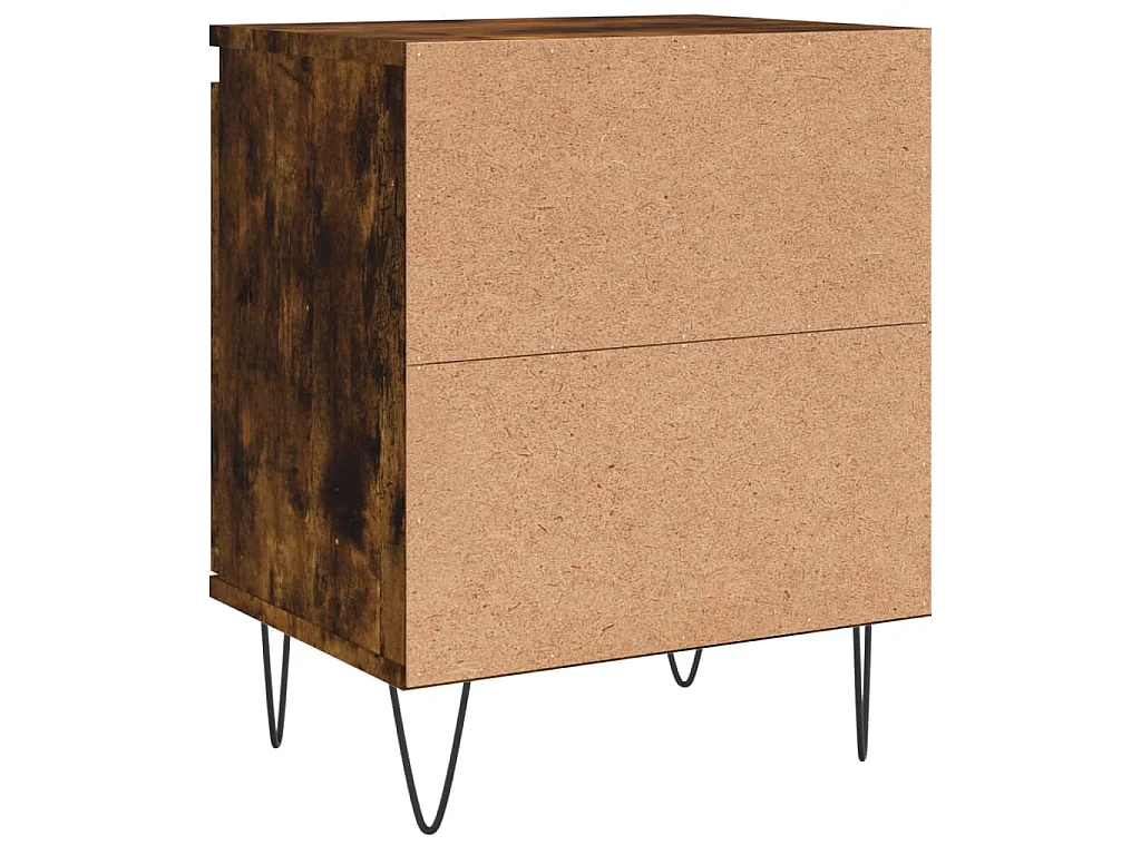 Table de chevet chêne fumé 40x30x50 cm bois d'ingénierie