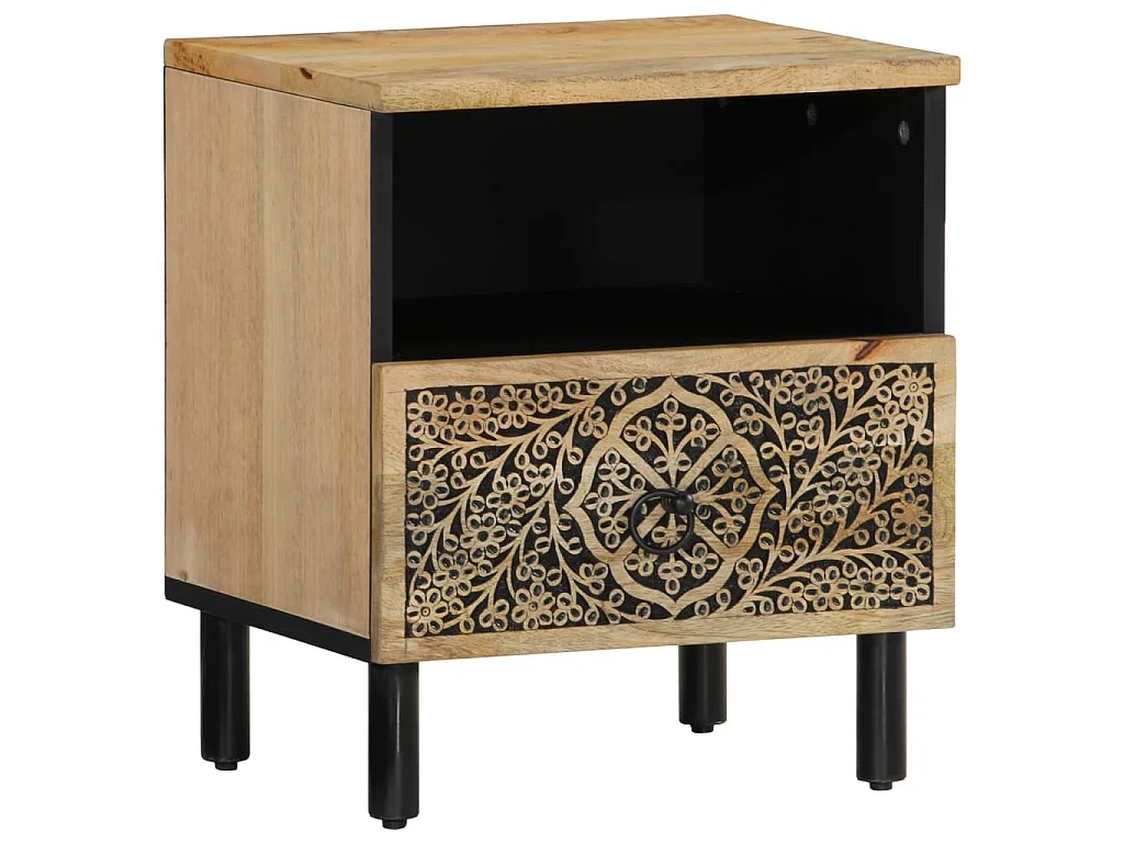 Table de chevet 40x33x46 cm Bois de manguier solide
