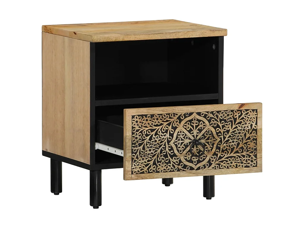 Table de chevet 40x33x46 cm Bois de manguier solide